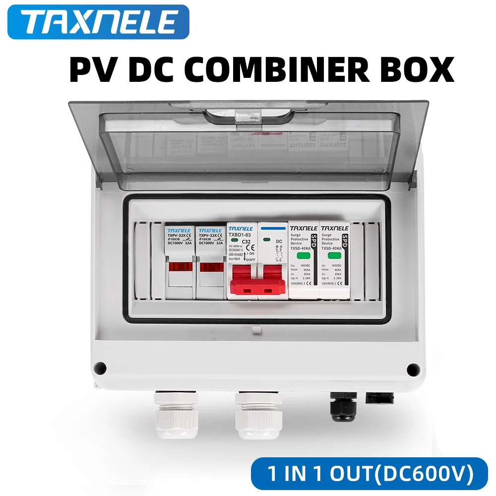 4 String PV Combiner Box, 10 AWG Solar Panel Wire, IP65 à prova 4 String PV Combiner Box, 10 AWG Solar Panel Wire, IP65 à prova