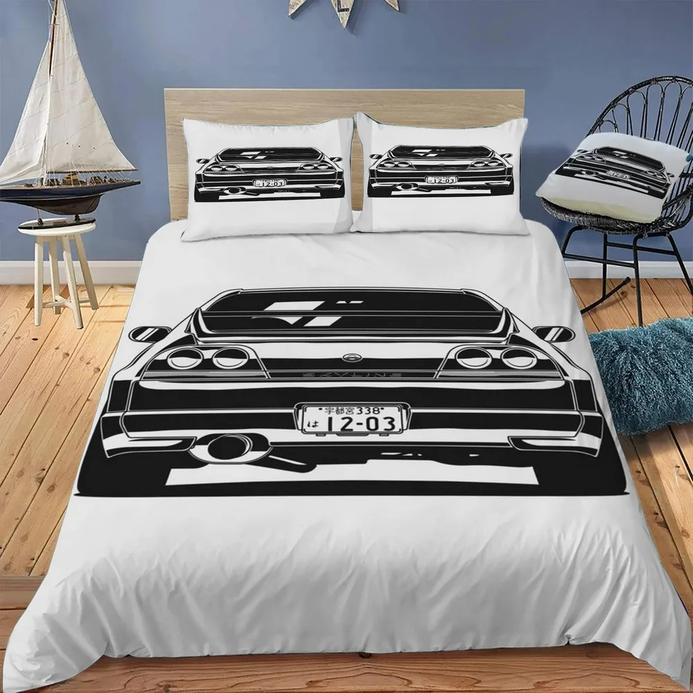 

Комплект постельного белья Skyline R33 GTR, роскошное стеганое одеяло с застежкой-молнией, двуспальный комплект