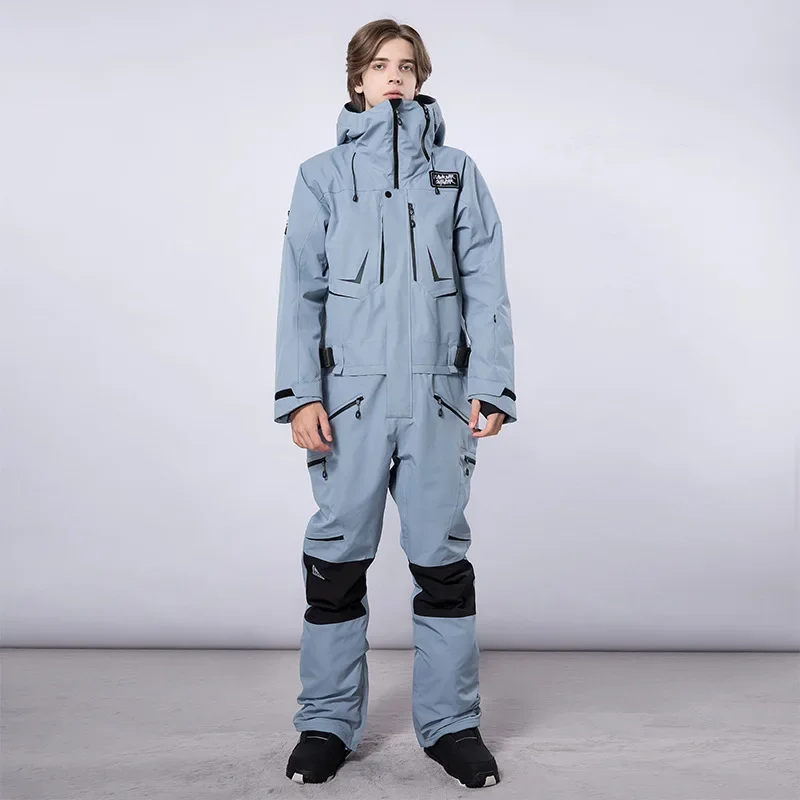 New Winter One Piece Snowsuit Men Outdoor Waterproof Warm Ski Jumpsuit Woman Windproof Mountain Snowboard Female Clothes