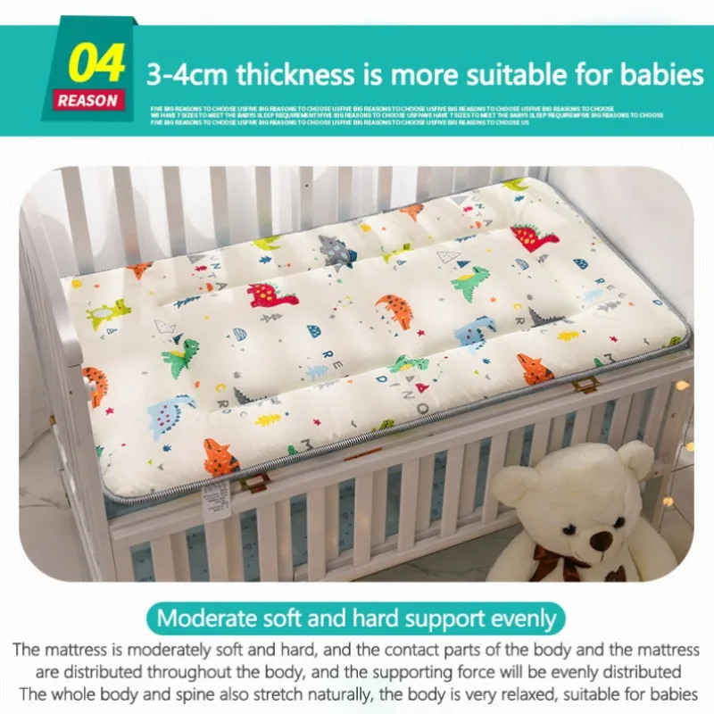 Crib Mat All Cotton Thickened Embroidery Soft Breathable Foldable Washable Bed Sheets Kindergarten Baby Bed Cradle Cushion memory foam mattress