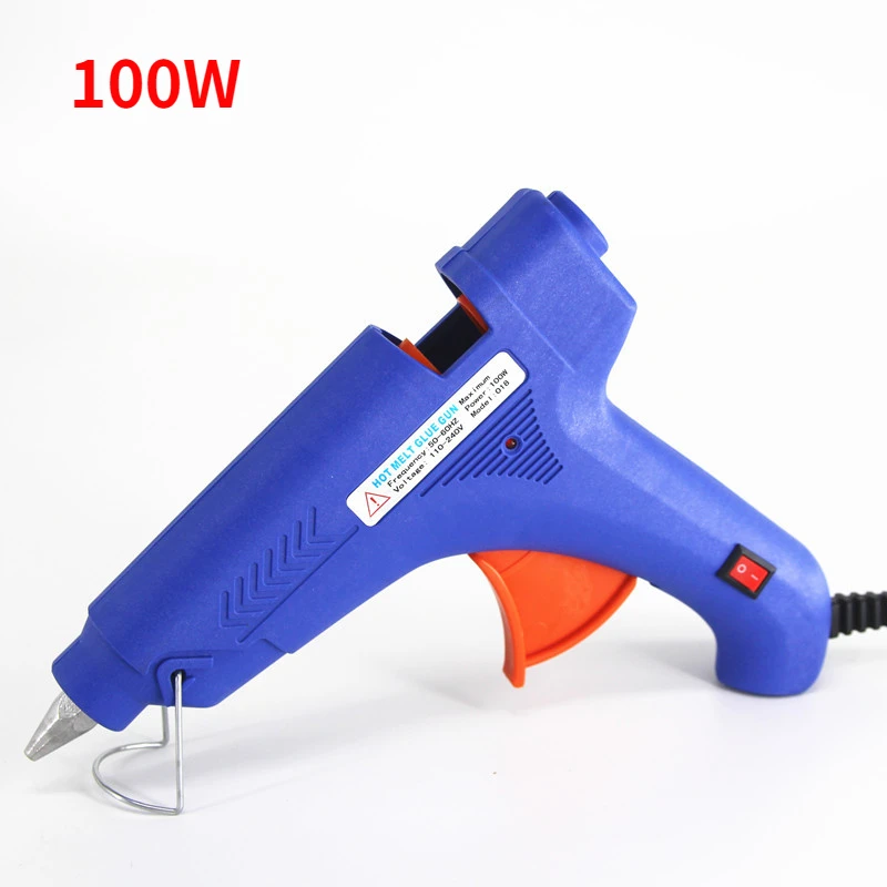 100W Hot Melt Glue Gun EU/US Plug High Temp Heater Mini Industrial Gun Home DIY Tools Suitable For 11mm Glue Stick 100pcs lot cotton swab stick mobile phone charging tail plug port headphone hole for iphone samsung huawei dust cleaning tools