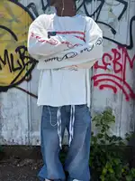 Nouveau sweat à capuche rue col rond à manches longues personnalisé lâche T-shirt lettre imprimé lâche et polyvalent brodé vêtements 2
