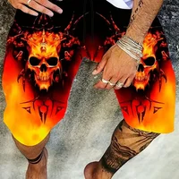 New Men's beach shorts Horror Skull 3D Printed  Board Shorts Summer Swim Trunks Elastic Waist DrawstringHawaiian Style Holiday 2