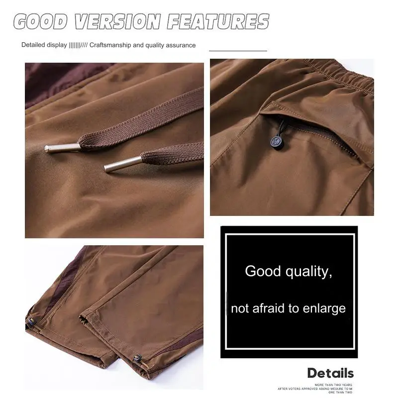 Men's sports trousers High Street Retro Splicing Striped Wide Leg Pants Outdoor Loose legged Casual Pants