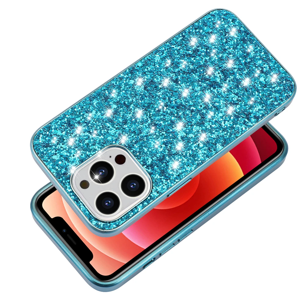 Luxury Bling Glitter Sequins Solid Color Plating Shockproof Bumper Case