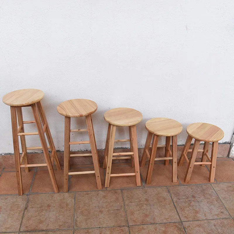 

High Wooden Dining Bar Stools Minimalist Modern Designer Round Bar Chairs Free Shipping Kitchen Sgabelli Cucina Nordic Furniture