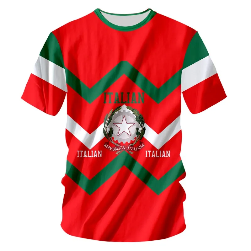 

CJLM vintage street wear Italian element design T-shirt 3D printing series casual T-shirt round neck football shirt