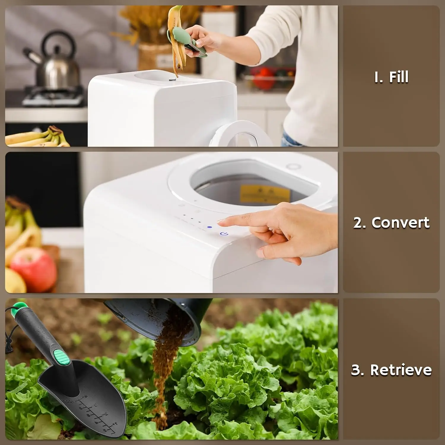 Revive Electric Kitchen  with Visual Cover, 2.5L Capacity with Upgraded    Turn Food Wast 3