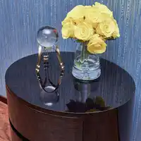 Meubles de chambre à coucher de célébrités d'internet, Table de nuit en ébène, tiroir de rangement, Table d'appoint, Table de chevet ronde, luxe moderne 4