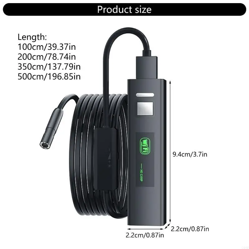 조명이있는 G99F 내시경 카메라, 조절 가능한 LED 조명이있는 Borescope, 내시경 카메라, 방수 검사 카메라