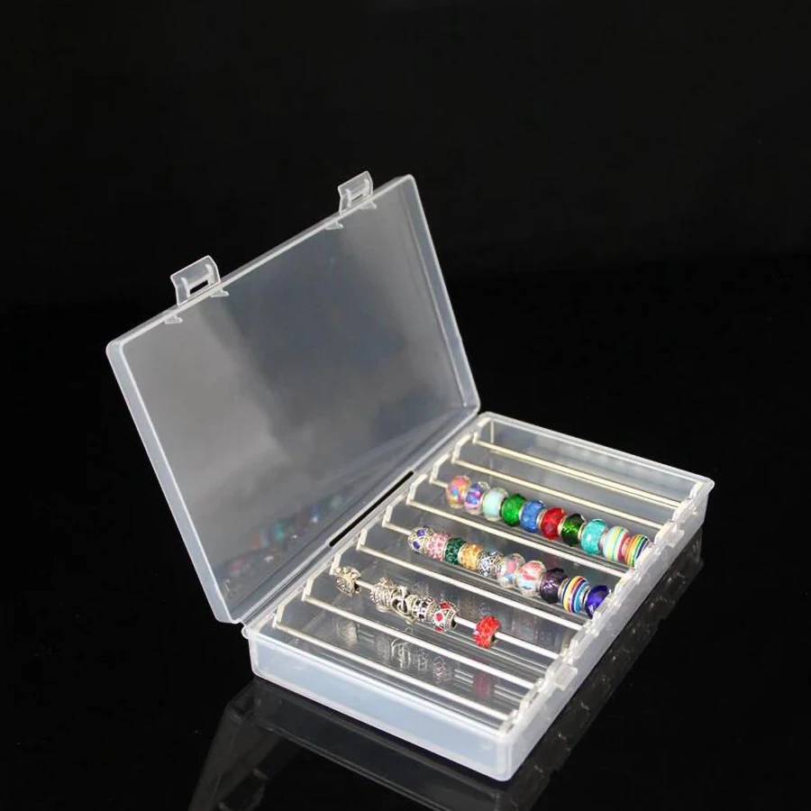 Acrylic Box Charm Beads Bracelet Ring Holder Jewellery Organizer Jewelry Tray Diy Finding Display Stand Storage Case Rack