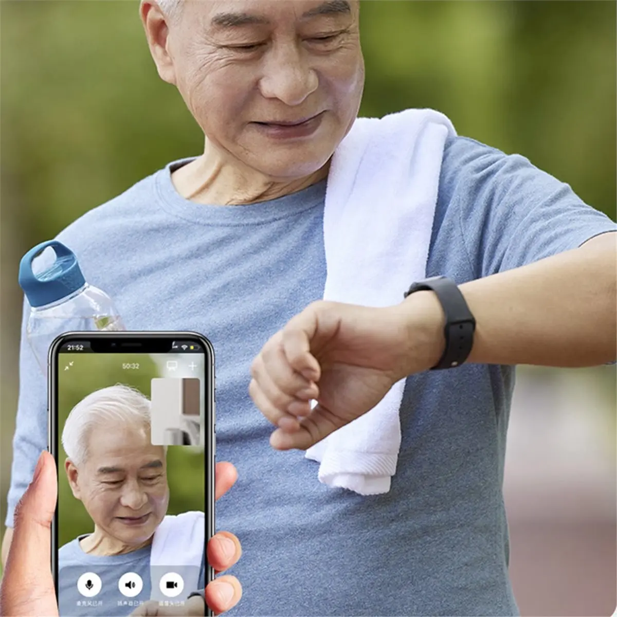 ABSF Smartwatch 4G per Anziani con GPS, SOS, Rilevamento Cadute, Supporto di Emergenza, Monitoraggio Salute AI per Anziani Rosso B - immagine 6