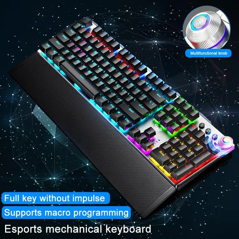 

F2088F2058 Mechanical Keyboard Chicken Eating Mechanical Keyboard Gaming Blue Switch Desktop Computer Gaming Mechanical Keyboard