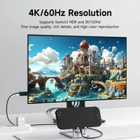 Док-станция Hagibis Switch 2 для Nintendo Switch/Switch2/OLED 4K при 60 Гц USB C-HDMI Кабель-адаптер 100 Вт PD Блок питания для ноутбуков ROG — изображение 5