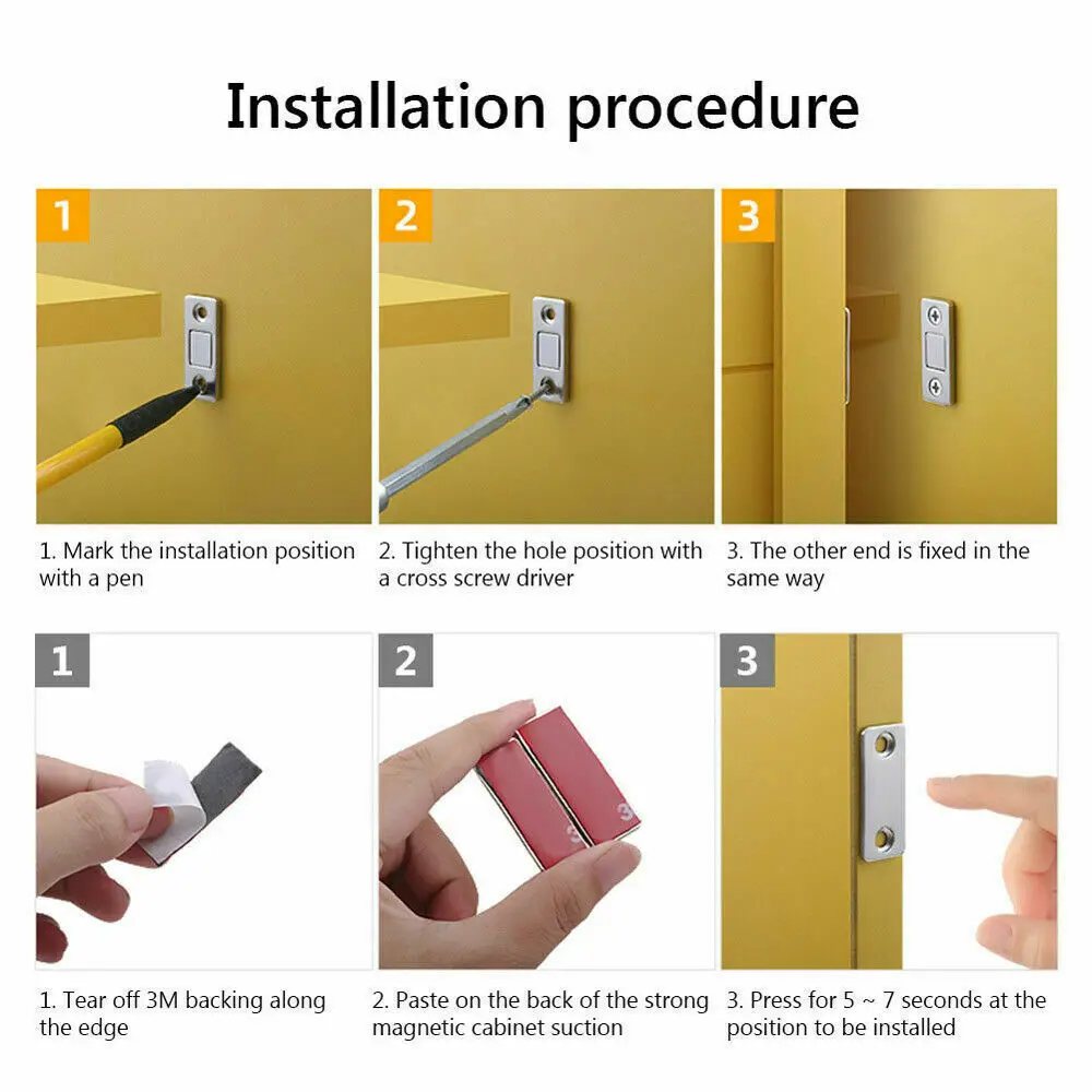 Magnetic Door Closer Cabinet Door Catches Furniture Doors Magnet Latchs Cupboard Ultra Thin magnetic door stopper