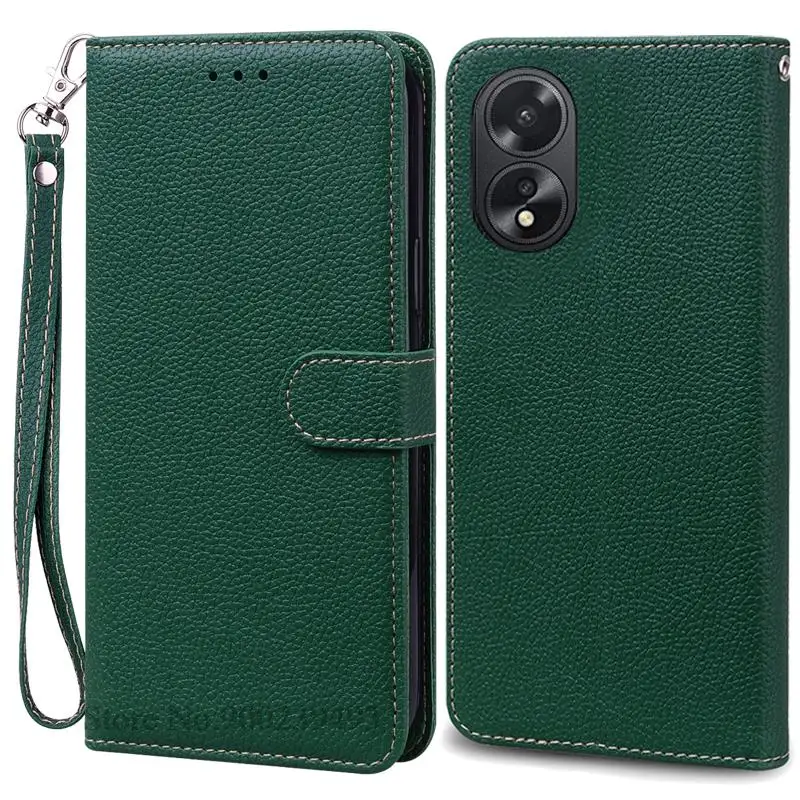 Leather Flip Wallet Phone Case with Silicone Cover - Elegant Design