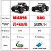 Rc Cars 16103Pro 50km/h or 75km/h with LED 1/16 Brushless Moter 4WD Off Road 4x4 High Speed Drift Monster Truck Kids Toys Gift 6