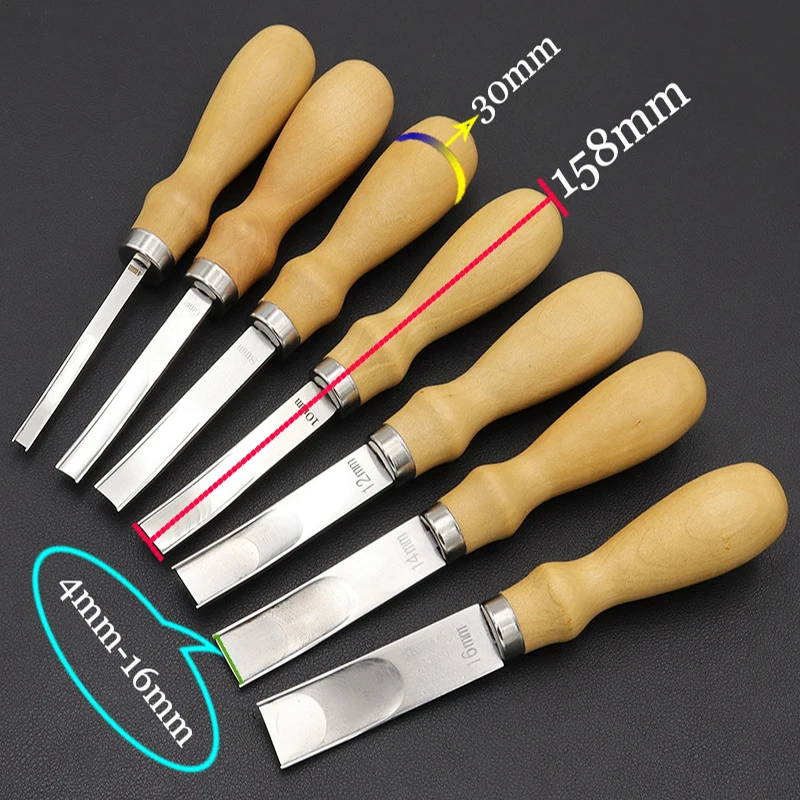 4mm-16mm Leather Craft Edge Beveler Skiving Beveling Knife DIY Cutting Trimming Hand Craft Tool with Wood Handle leather skiving knife leather cutting knife leather tool leather working tools leather cutting tool cutting knife craft cutting tool art knife