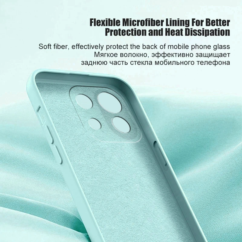 Phone Case 20 Colors Liquid Silicone for Xiaomi 11 Lite 5G Xiao Mi 11Lite NE 5G Mi11 Lite Full Cover