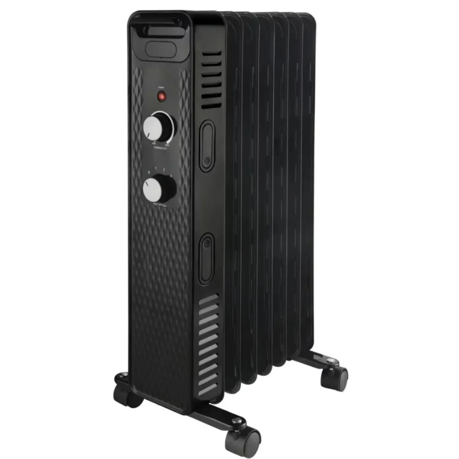 Mechanical Oil Filled Electric Radiator Heater, 1500W Black