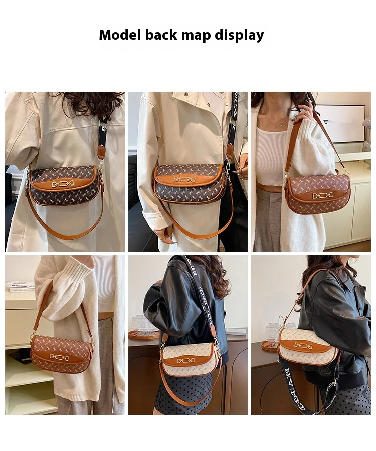 New High-end Fashion Texture Printed Armpit Bag European And American Retro Trend Handheld Single Shoulder Diagonal Cross Bag Popular Item_voghion.com