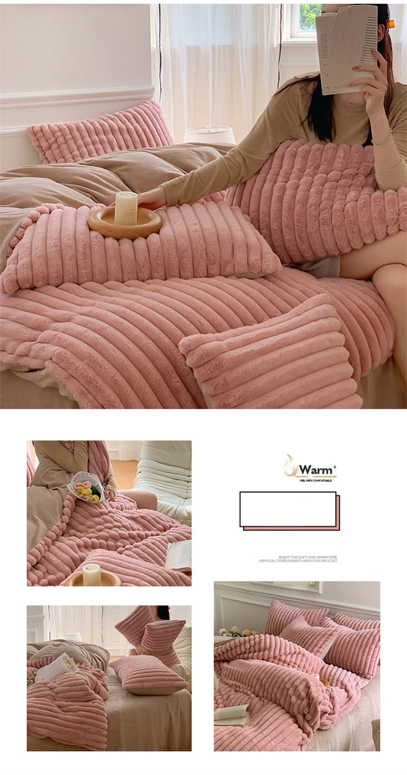 Winter Thick Warm Bedding Sets 4pcs Winter Warm Bedding Set High
