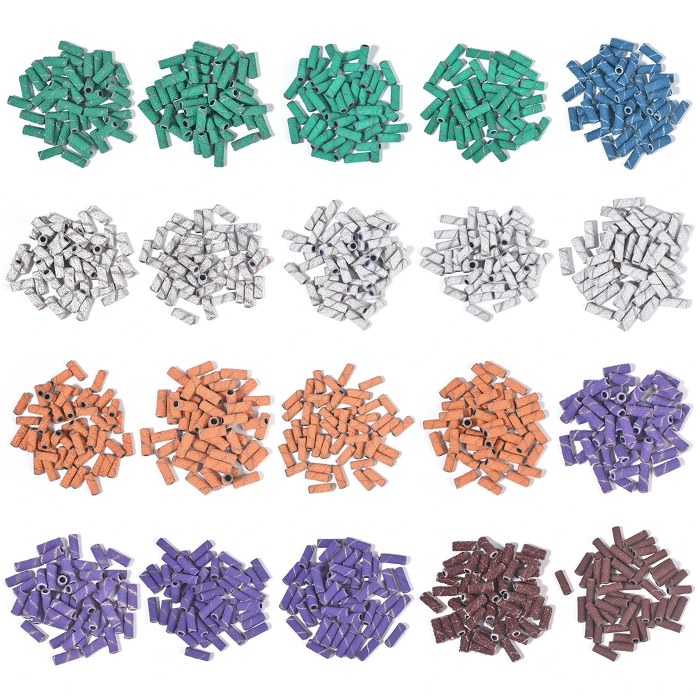 KADS 3mm Small Sanding Bands for Nail Drill 50 Pcs Mini Nail Sanding Files 60/80/120/150/180/240 Grit Acrylic Nails Gel Remver 4