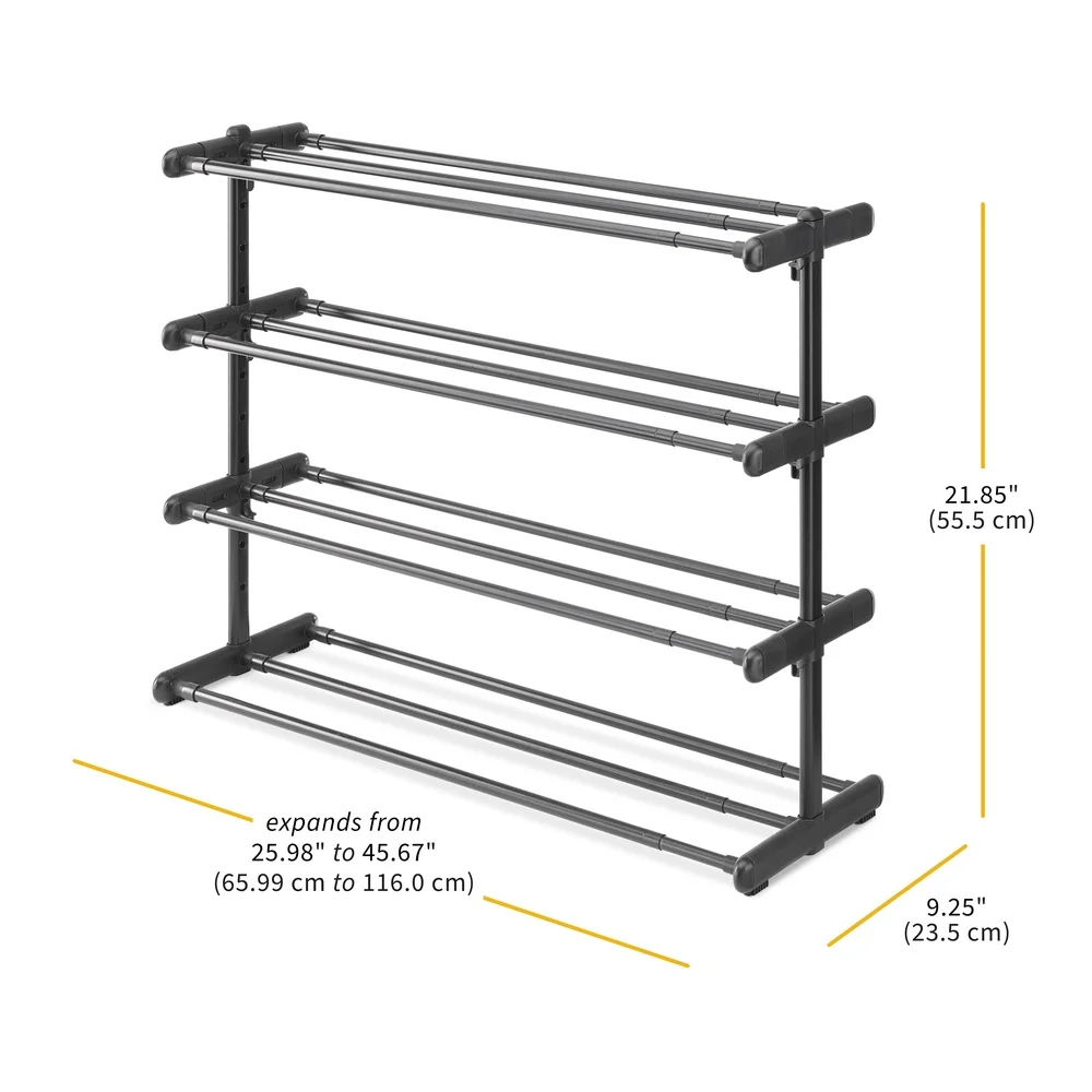 Tier Expandable Shoe Rack Adjustable Shelves Metal Storage