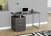 Left or Right Facing 47-Inch Modern Home Office Computer Study Writing Desk with Filing Drawer, 48"L, Grey 2