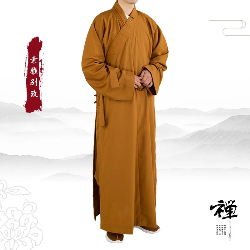 Traditional Chinese Clothing Long Robes Buddhism Monk Buddhist Clothing Adults Men Haiqing Meditation Gown buddhist clothing