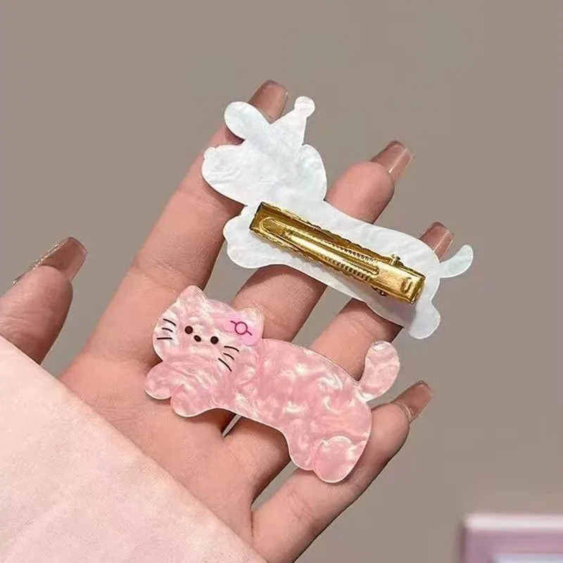5Pcs Neue Acryl Katze Haar Clip Frauen Mehrfarbige Einfache Entenschnabel Clip Nette Cartoon Haarnadel Y2K Mädchen Haar Zubehör headwear – Detail 7