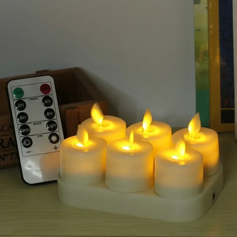 LED Candle Lamp 6Pcs for Party Home Decoration Rechargeable Flickering Simulation Flame Night Light