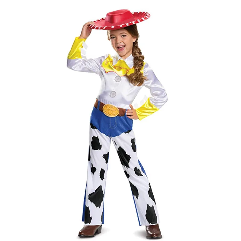 Kids Girls Movie Story Jessie Cosplay Costumes Child Cowgirl Bodysuits Hat Suits Halloween Cowboy Woody Roleplay Party Clothing