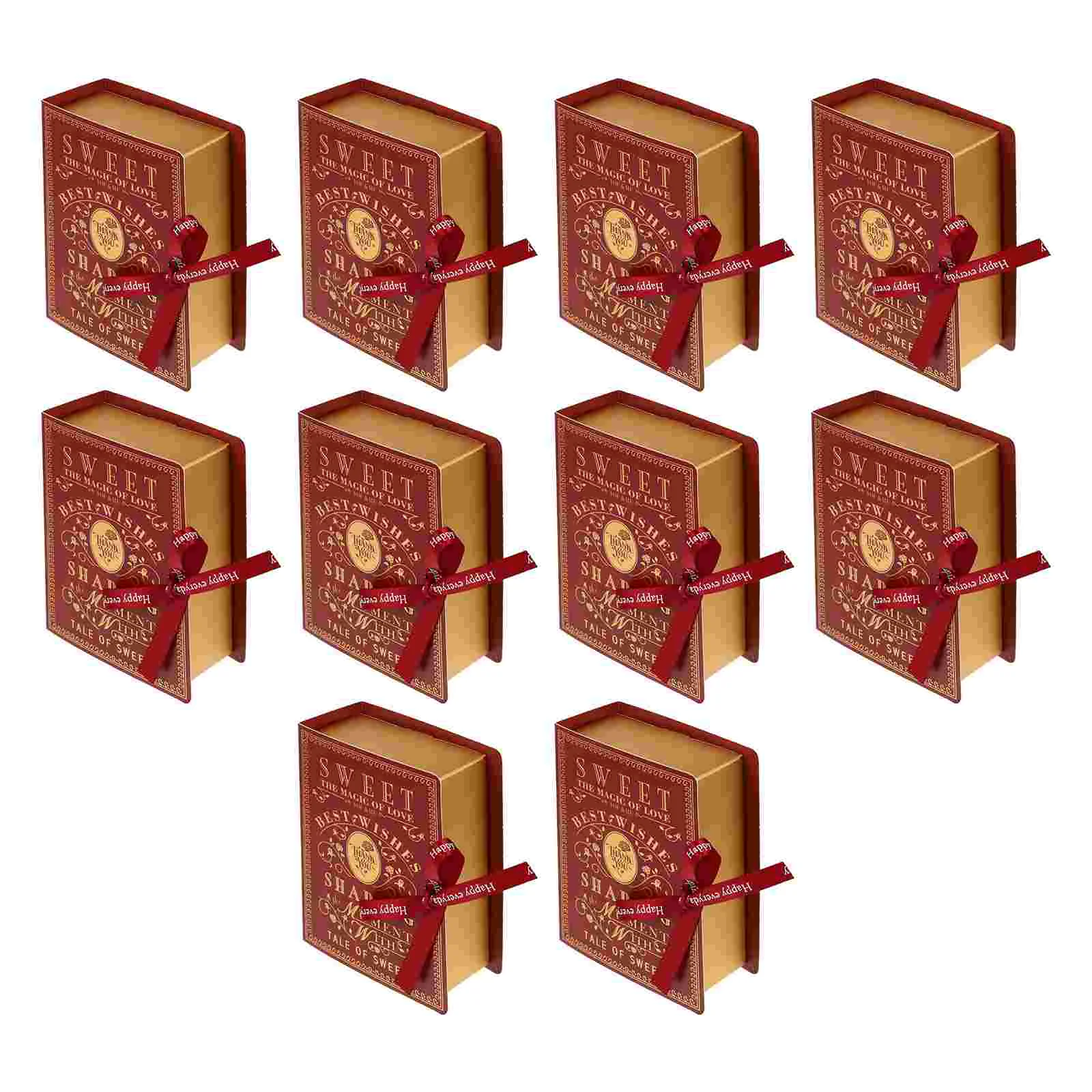 

10 Pcs Retro Home Decor Book Box Wedding Party Table Adornment Packing Festival Candy Case Baby