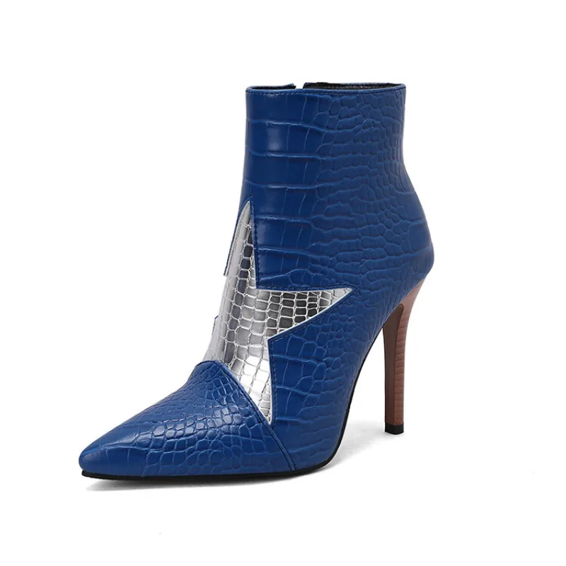 

Pointy Thin Heels European and American High Heel Ankle Boots Women 2023 New Winter Short Tube Thickened Naked Boots 2010