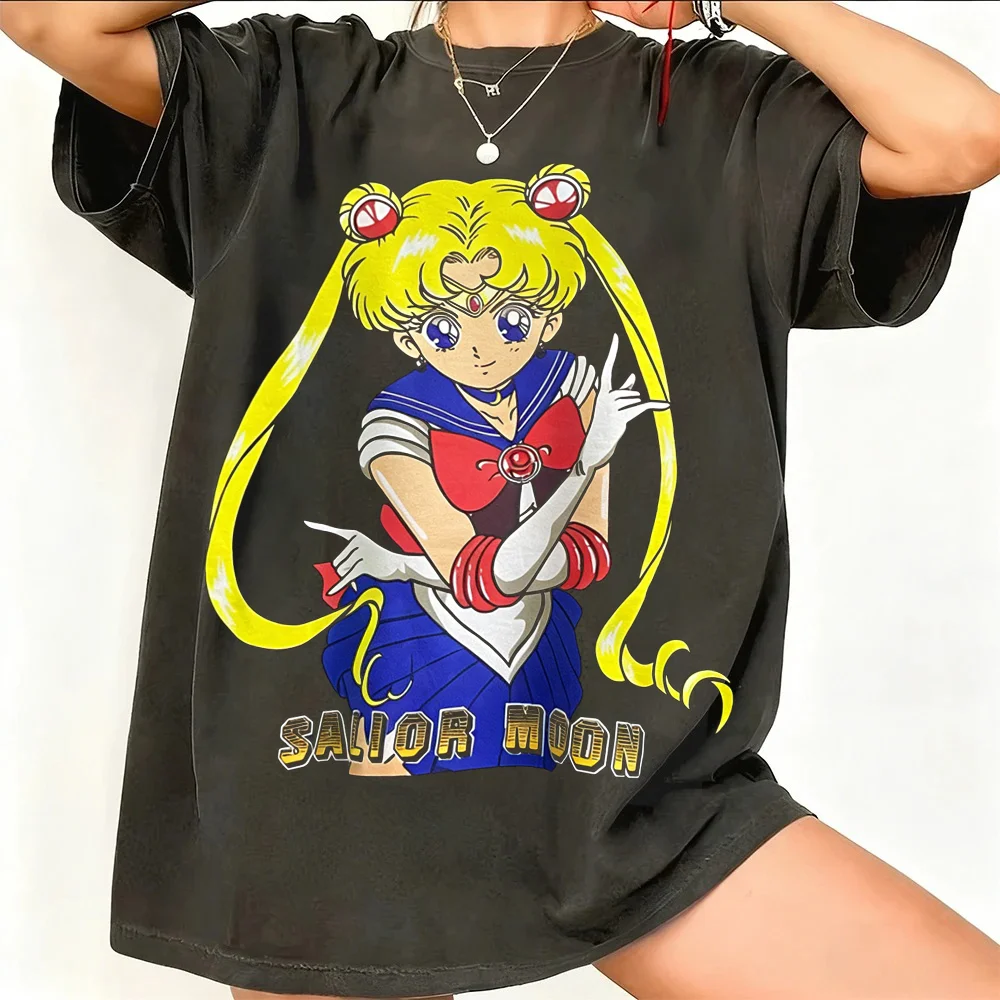 Retro 90s Anime Graphic Cotton Tee - Unisex Streetwear Casual Trend Shirt