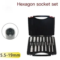 Hex Socket Sleeve Set Nozzles 5.5mm-19mm Nut Driver Set Power Screwdriver Handle Power Drills Impact Drivers Socket Wrench Tools 1