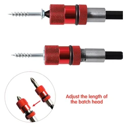 Barre d'extension de tournevis réglable, support d'embout de 1/4 pouces, adaptateur de douille de 6.35mm, outil de remplacement de fixation à changement rapide 