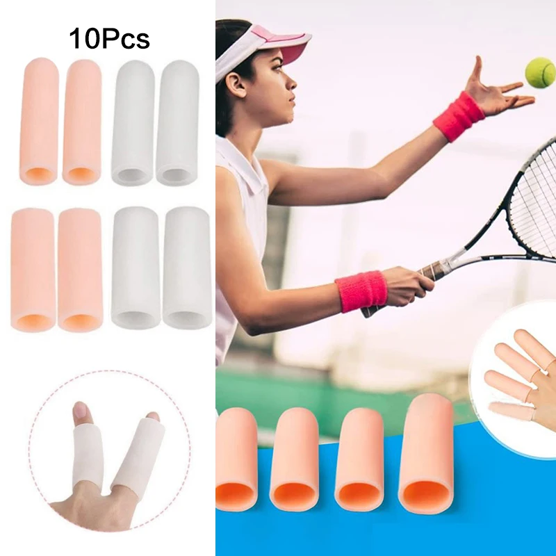 10Pcs Cooking Kitchen Tools Silicone Gel Tube Finger Protector Anti-cut Heat Resistant Finger Sleeves