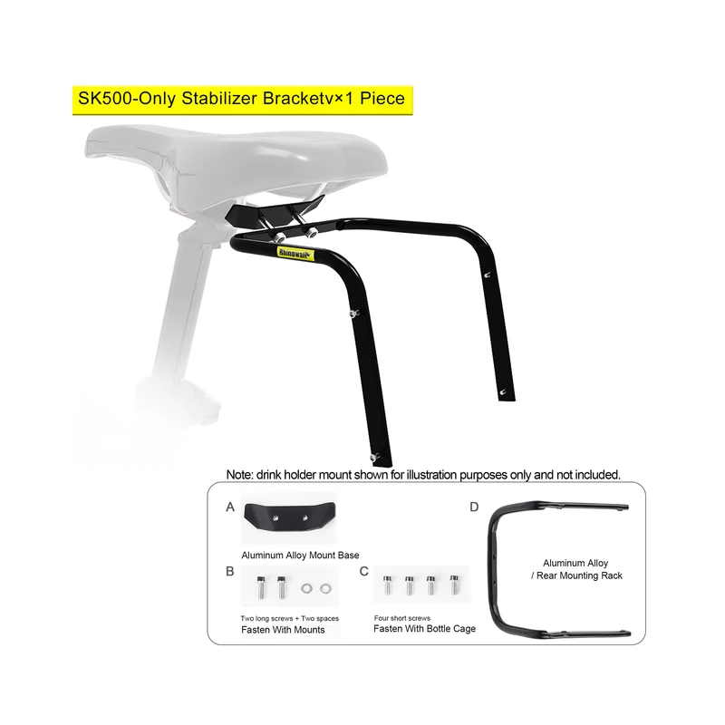 Rhinowalk Waterproof Bicycle Saddle Bag Stabilizer Bracket 10L-13L Large Capacity Tail Rear Bike Bag Holder Bike Trunk Bracket