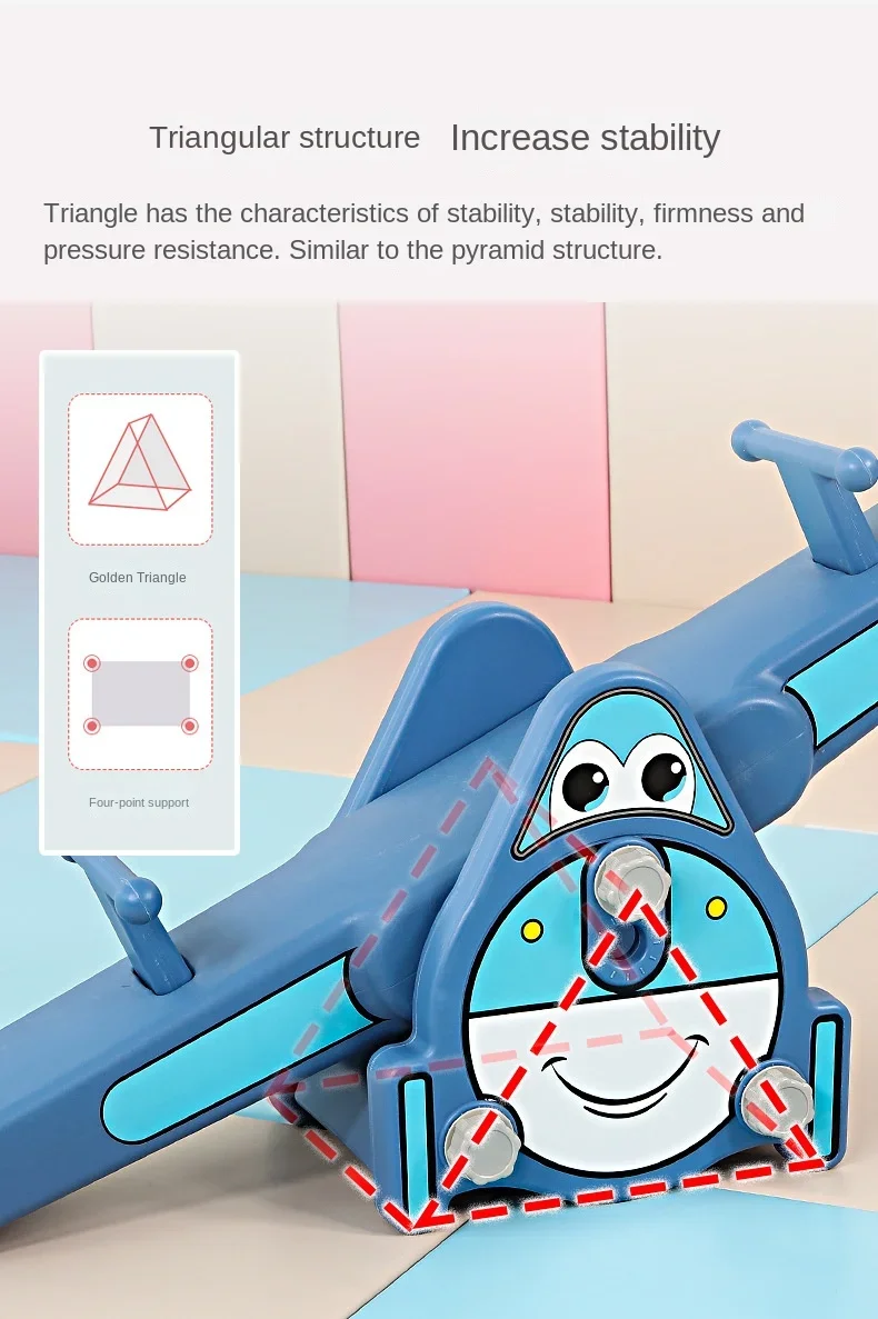 Children Double Rocker Seesaw Indoor Outdoor Toys Plane Seesaw