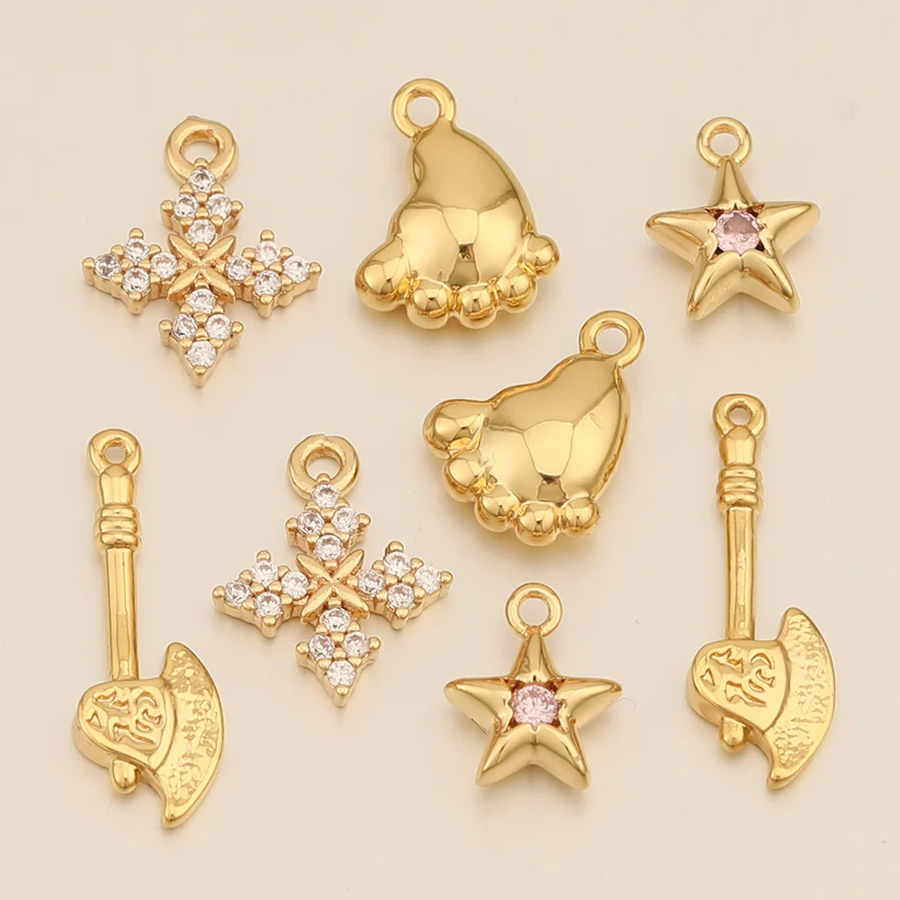 

WHSOK 30Pcs Genuine Gold Plating/Crystal/Hand Made Charms/CZ Stone/Jewelry Findings & Components/Multi Designs/DIY Making