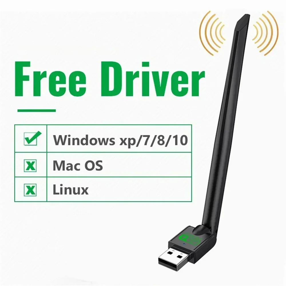 이더넷 150Mbps WiFi USB 동글 2.4G 네트워크 카드 무료 드라이버 미니 USB WiFi 어댑터 Wi-Fi 어댑터 PC 안테나 Wi-Fi 수신기