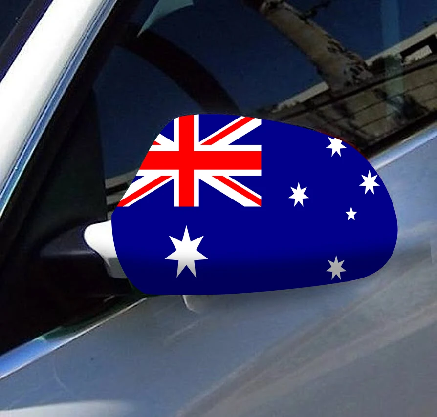 

Directly Delivery 2 Pcs Free Size Four-way stretch fabric Australia Australian Flags Car Mirror Cover