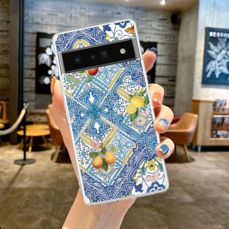 Mediterranean Lemon Soft Silicone Shockproof Clear Phone Case