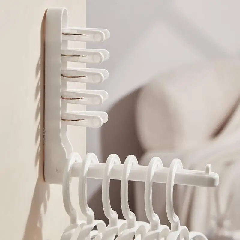 Wall Hangers For Clothes Punch Free Foldable Drying Rack Coat Racks Retractable Hanger Rack For Balcony 3