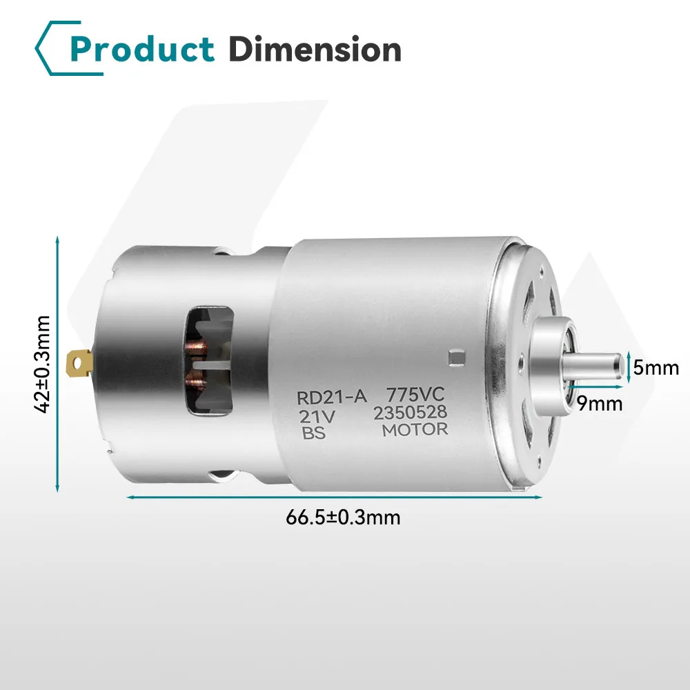 18V 775 브러시 모터 20000RPM 브러시 렌치/앵글 그라인더/전기 톱 체인/진공 청소기 도구 용 고 토크 마이크로 모터