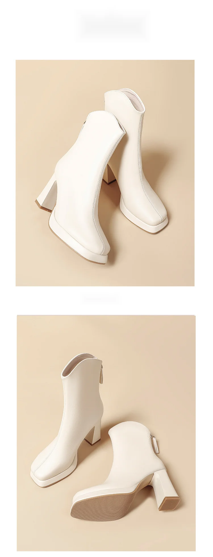 Women's Ankle Boots With Thick Heel And Waterproof Platform_voghion.com