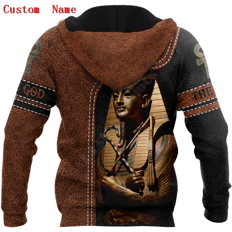 Custom name Pharaoh The God Ancient Egypt 3D All Over Printed Hoodies Sweatshirt zipper hoodies women For men Cosplay Costumes