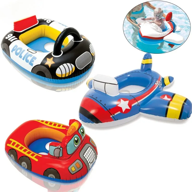Swimming Float Seat Inflatable Water Toys Cartoon Police Car Baby Swimming Float Seat Boat Summer Outdoor Pool Swim Ring Inflatable Water Equipment swimming pool float,swimming float seat,inflatable water pad